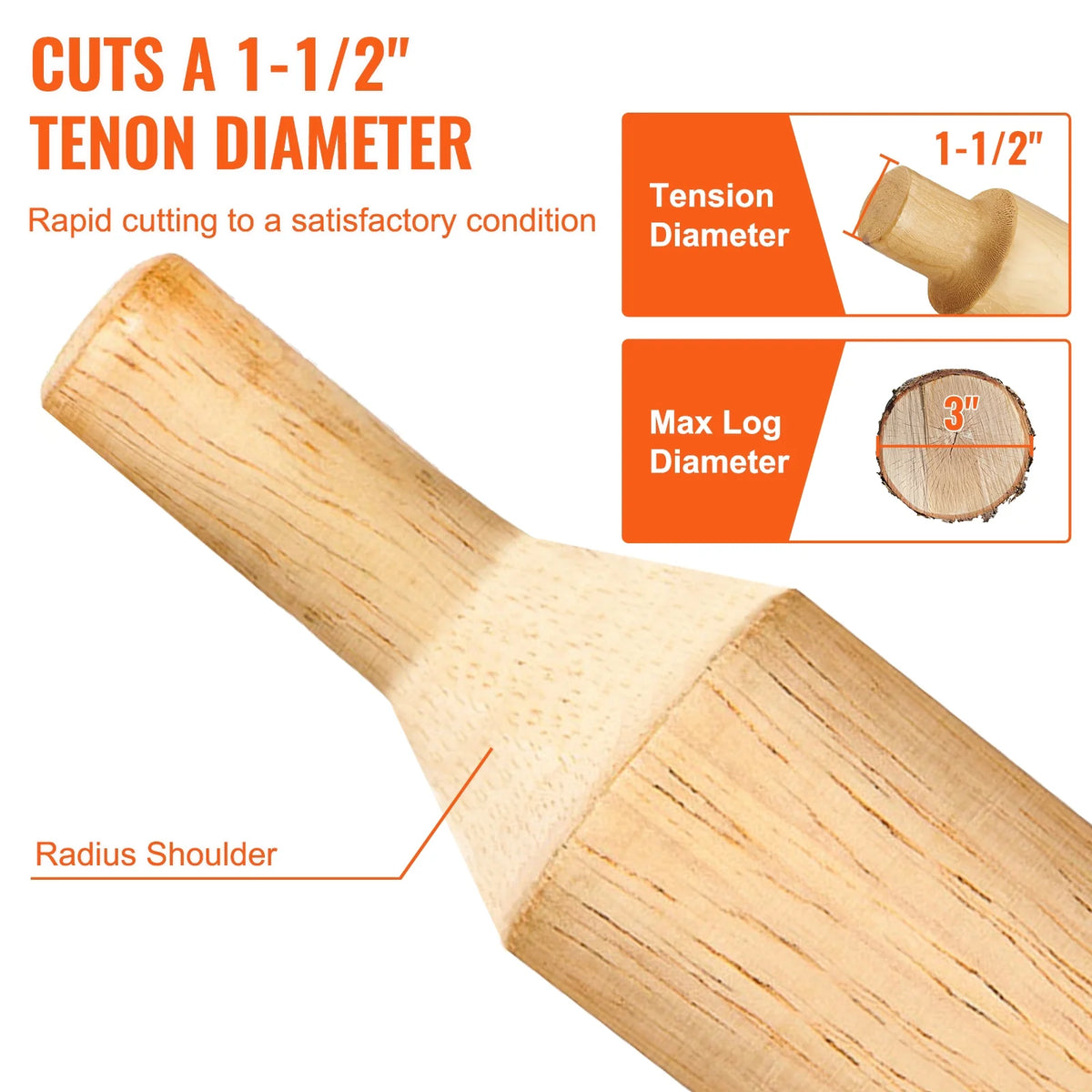 1.5" / 38 mm Diameter Dual Straight Blades Aluminum Steel Tenon Cutter U355