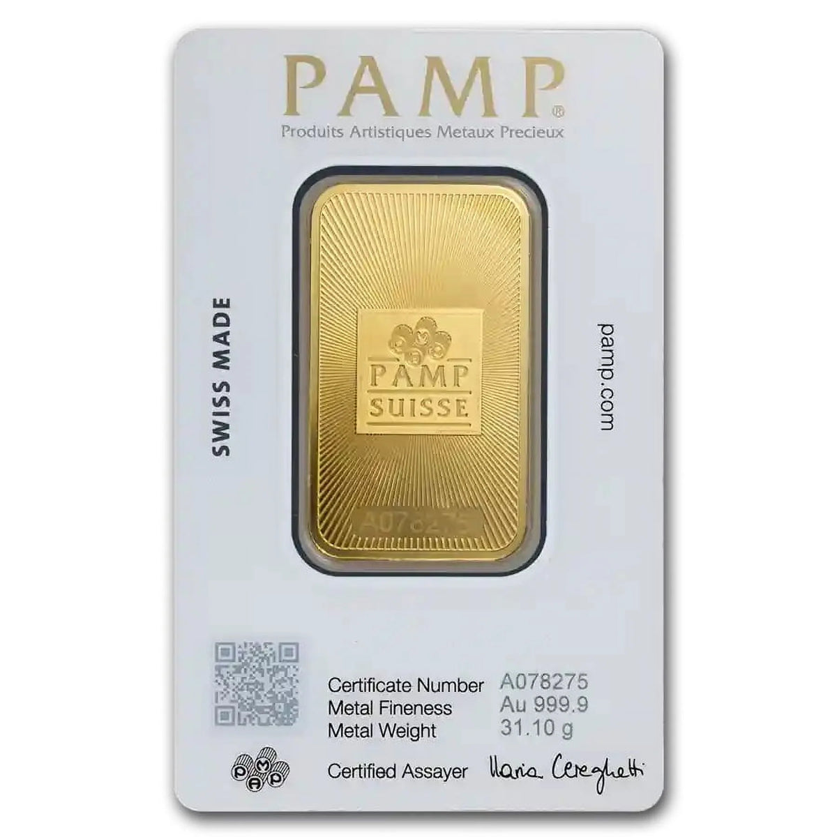 1 oz Gold Bar with Assay Card Z19705