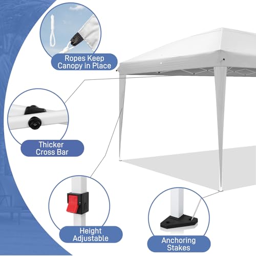 10'x20' Pop Up Canopy Tent with 6 Removable Sidewalls White T746