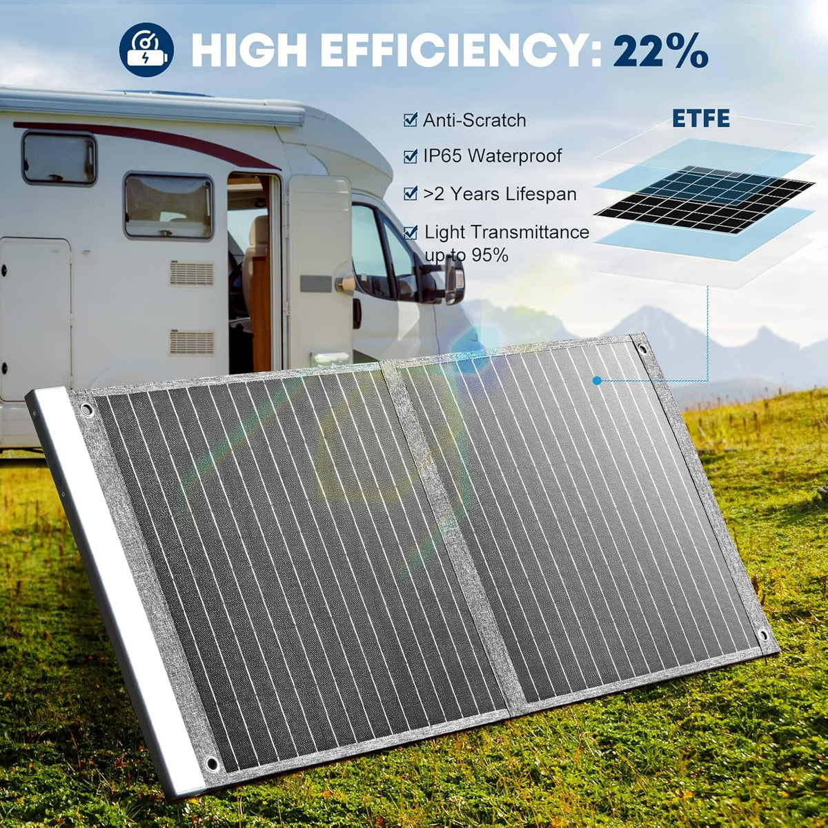 100W 18V Portable Foldable Solar Panel IP65 Waterproof M150640
