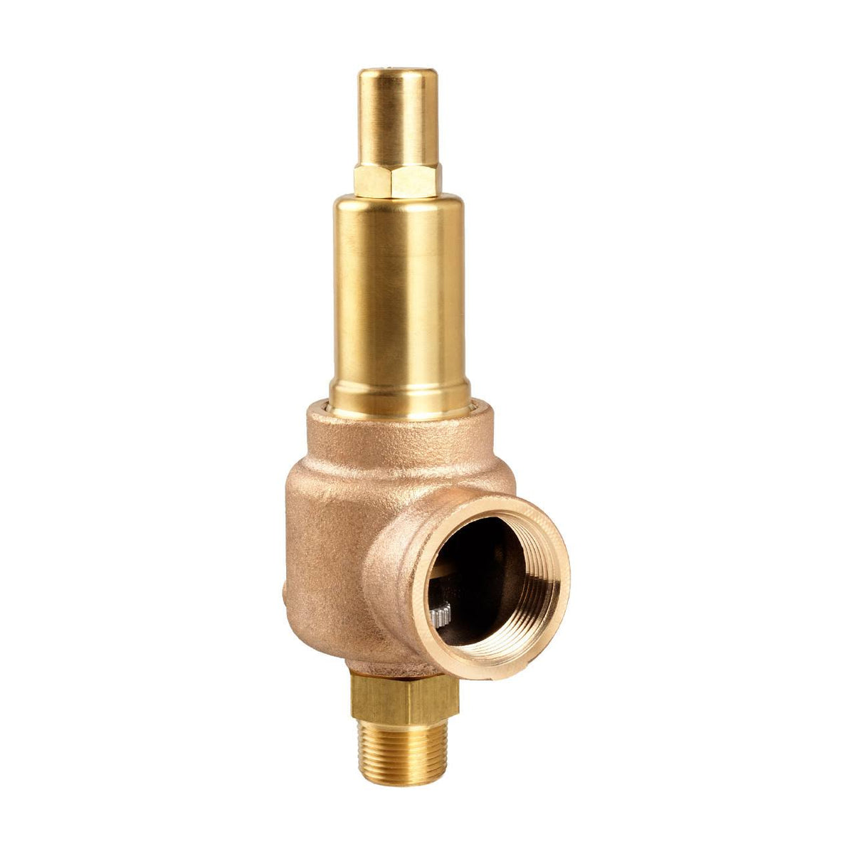 1 1/4 in. MNPT x FNPT Brass Air/Gas Safety & Relief Valve, Closed Cap I29020