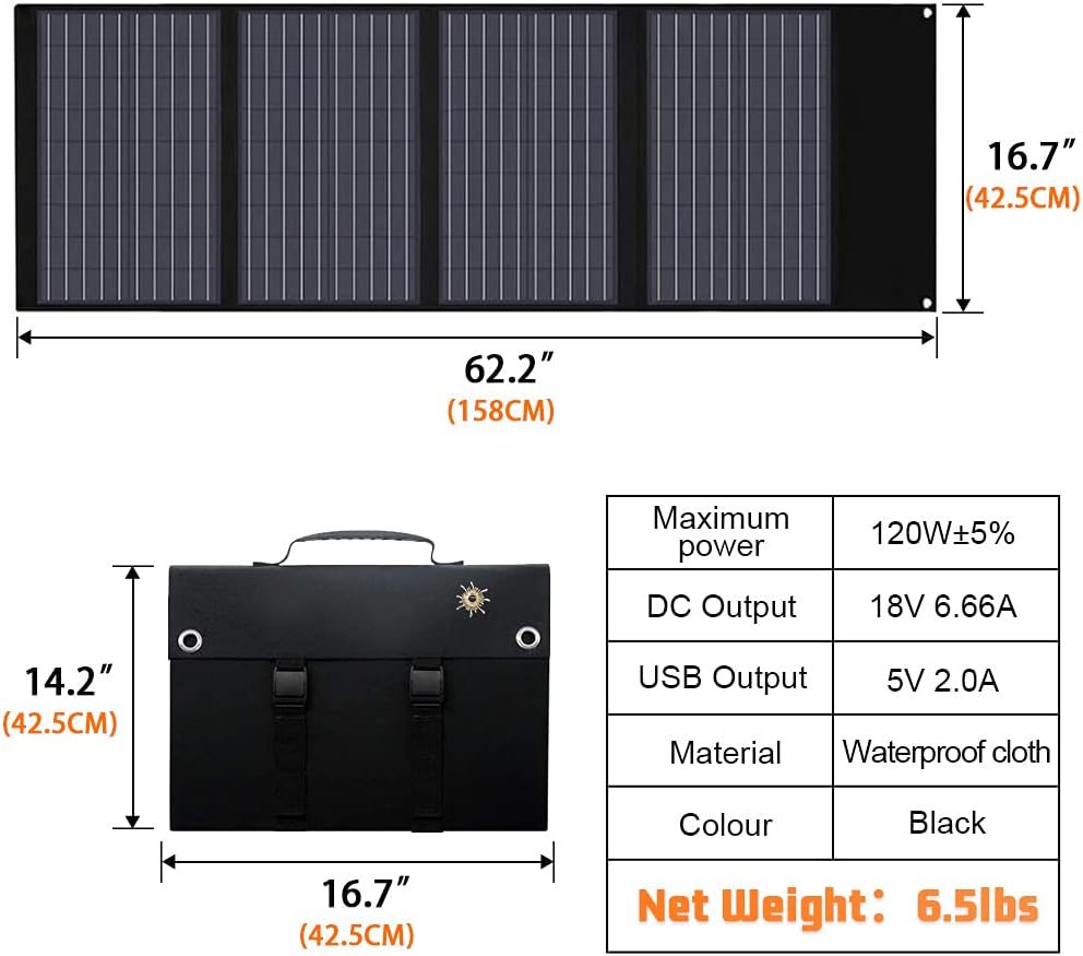 100W 18V Foldable Solar Panel with Kickstand and Solar Controller U8970