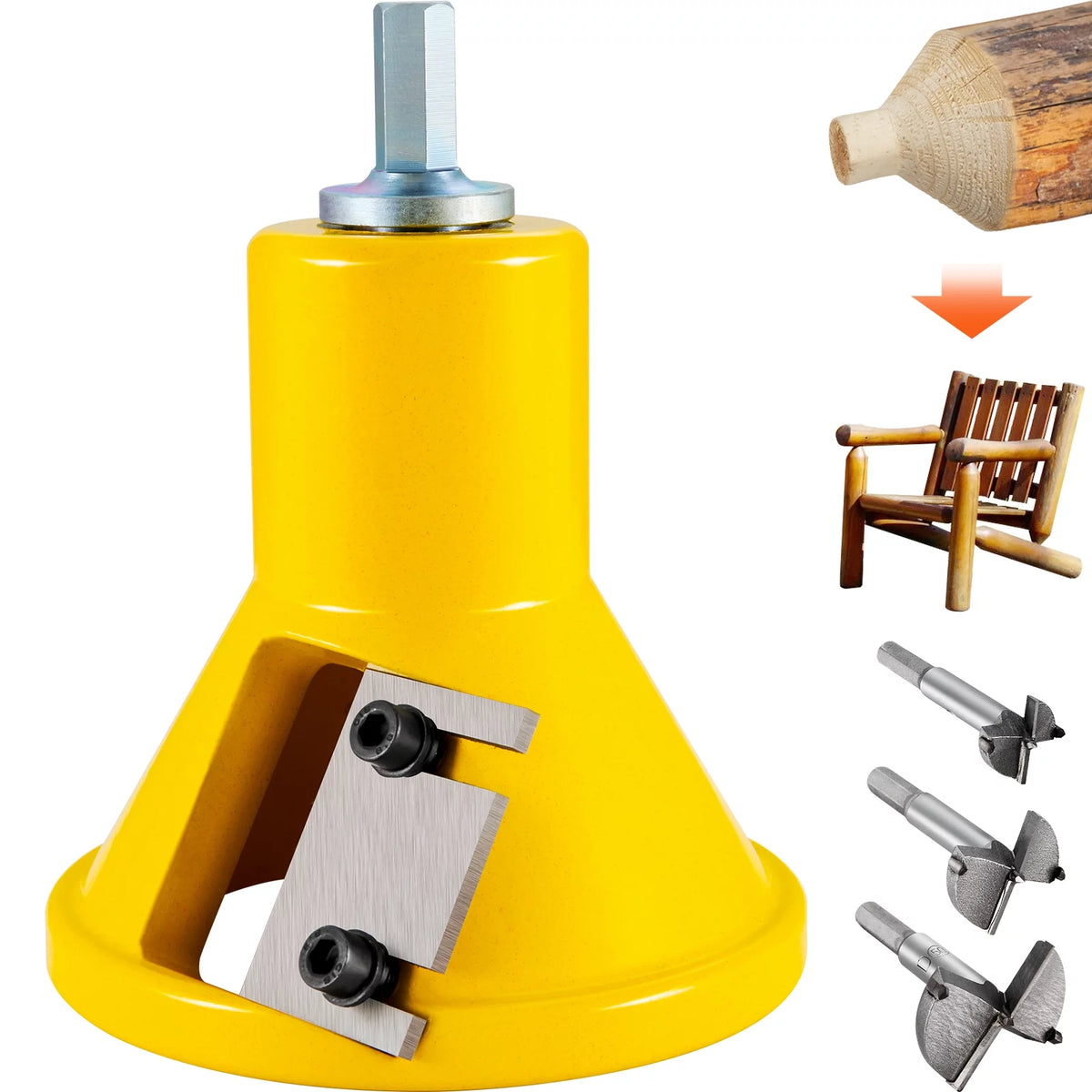1.5" / 38 mm Diameter Dual Straight Blades Aluminum Steel Tenon Cutter U355