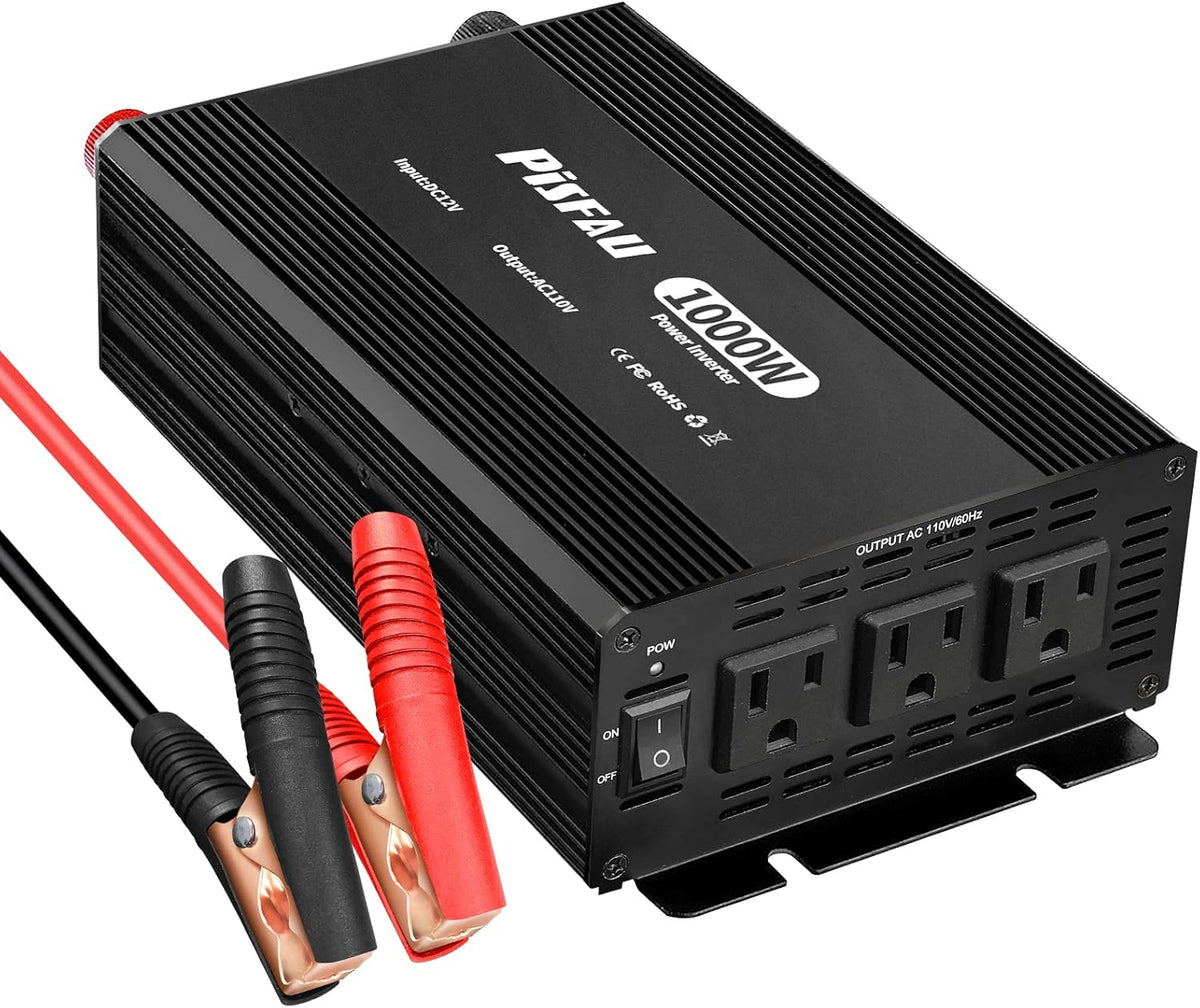 1000W Power Inverter 12V DC to 110V AC with 3 AC Sockets C95477