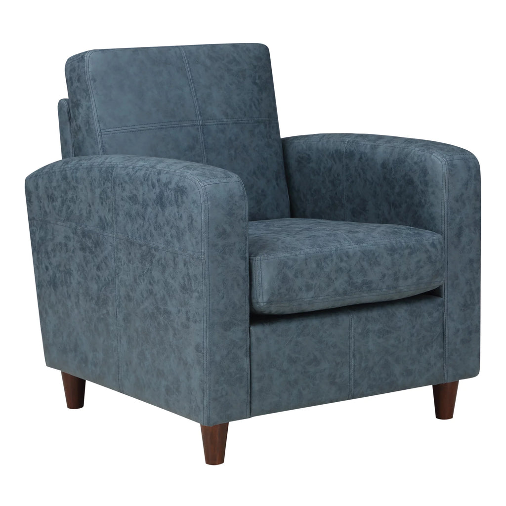 Navy Blue Faux Leather Club Chair V637