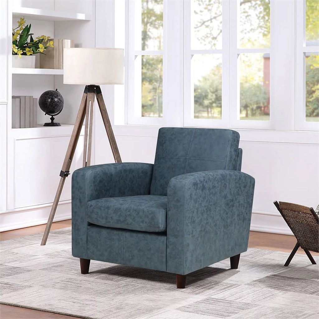 Navy Blue Faux Leather Club Chair V637