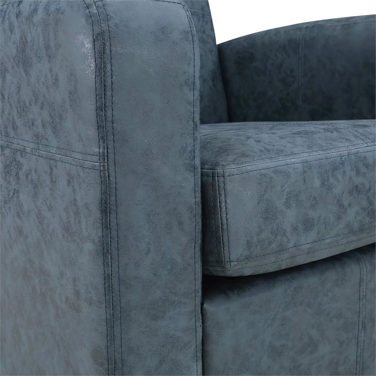 Navy Blue Faux Leather Club Chair V637