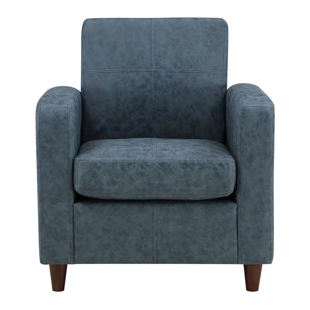Navy Blue Faux Leather Club Chair V637