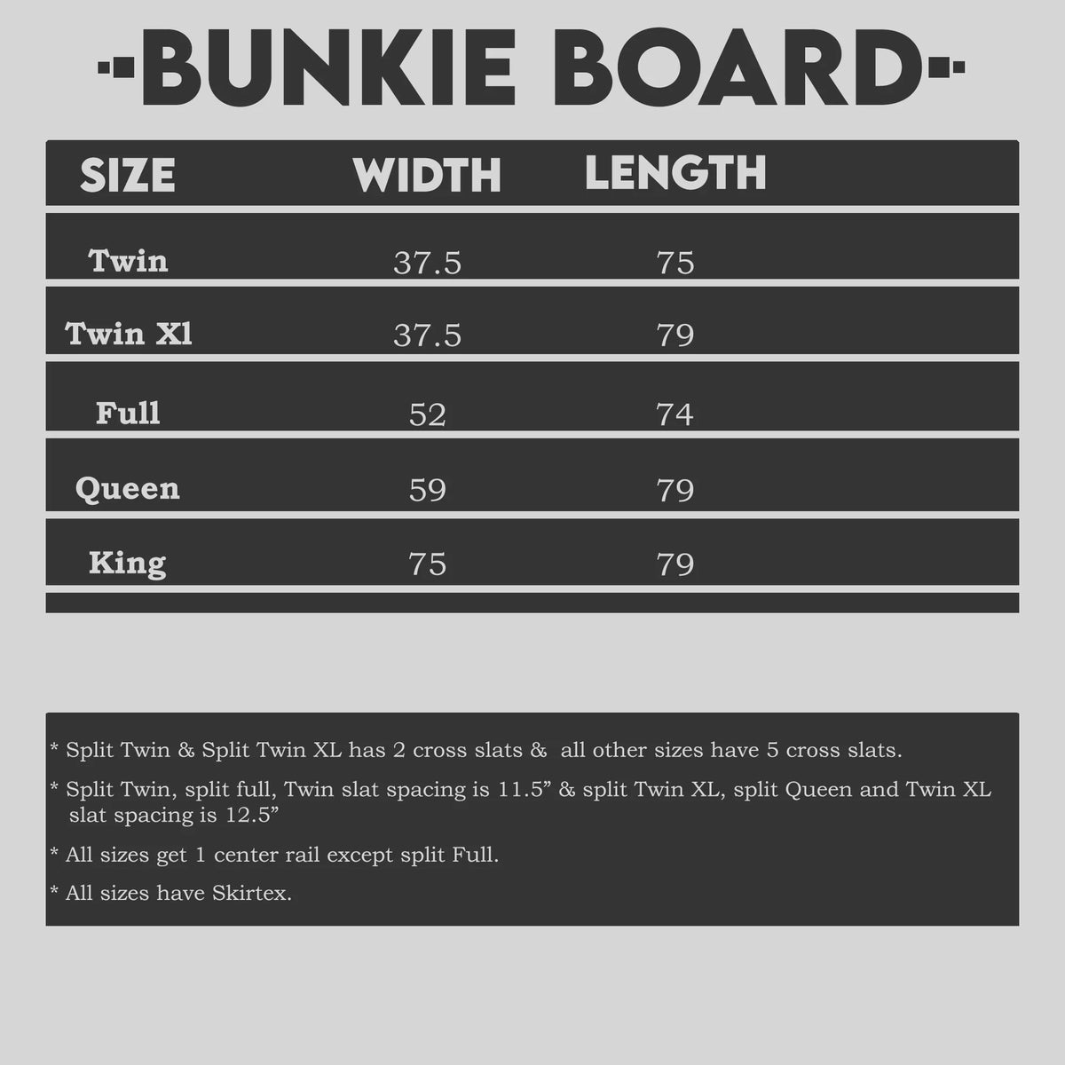 1.5 Split Wood Bunkie Board Slats Twin T62824