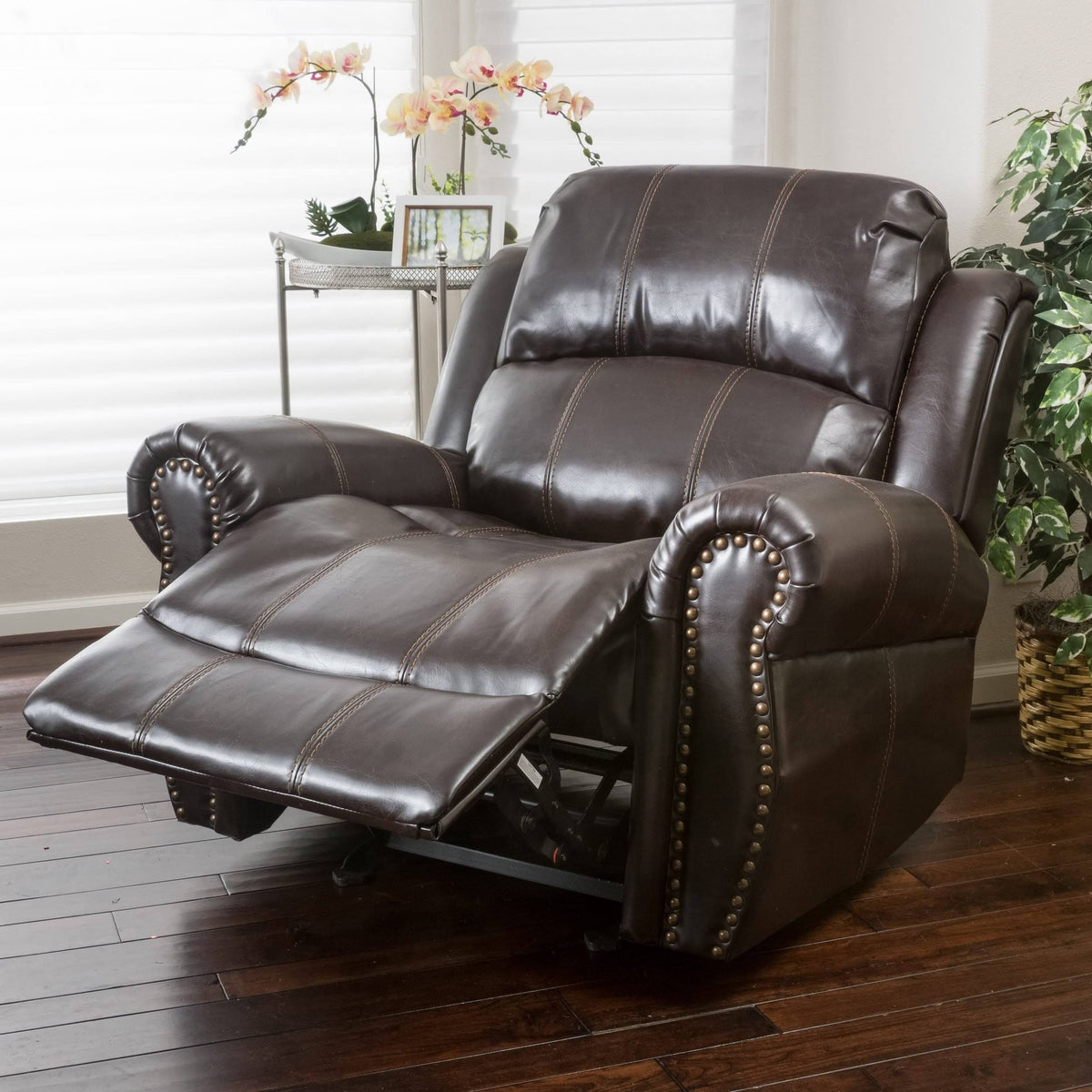 Faux Leather Glider Recliner Club Chair P5274