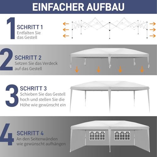 10'x20' Pop Up Canopy Tent with 6 Removable Sidewalls White T746